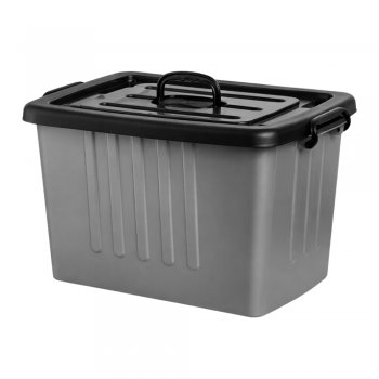 Container Plástico N°04 Com Trava 38,2 Litros Cinza