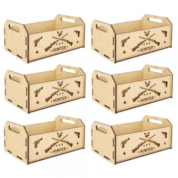 Jogo 6 Caixinhas em MDF com Recorte “Hunter”