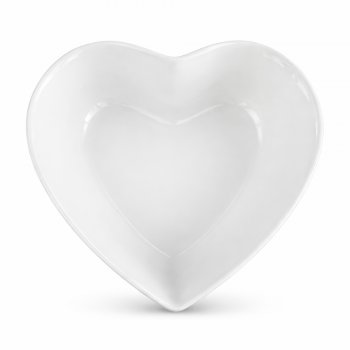 Travessa Coração em Cerâmica Branca