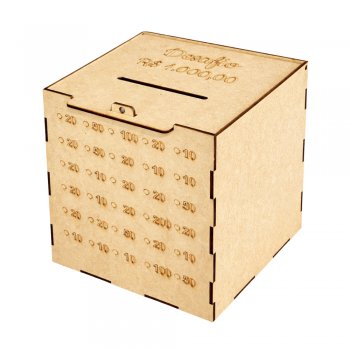 Cofre Desafio R$1000 em MDF