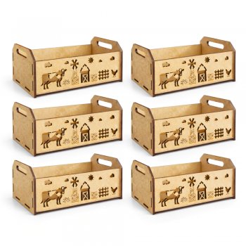 Jogo 6 Caixinhas em MDF Fazendinha