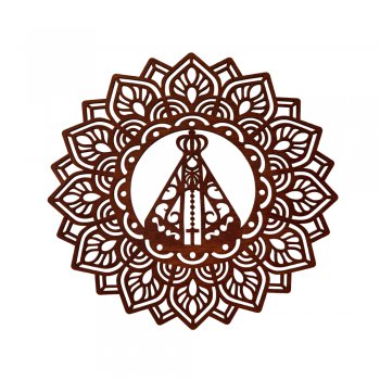 Mandala Nossa Senhora Aparecida 20 Cm Vermelho Málaga