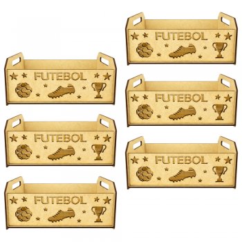 Jogo 6 Caixinhas em MDF Tema Futebol