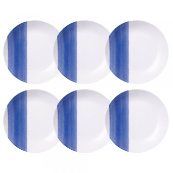 Jogo 6 Pratos Fundo Soho em Porcelana