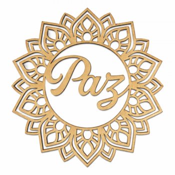 Mandala Paz 30 Cm em MDF