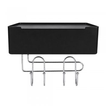 Porta Objetos com 4 Ganchos Preto