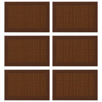 6 Lugares Americanos 30x45cm Marrom Poliéster