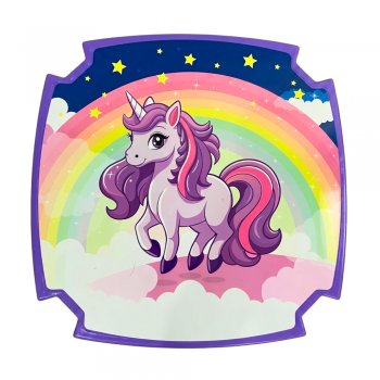 Mesa Infantil de Personagens Label - Unicórnio Lilás