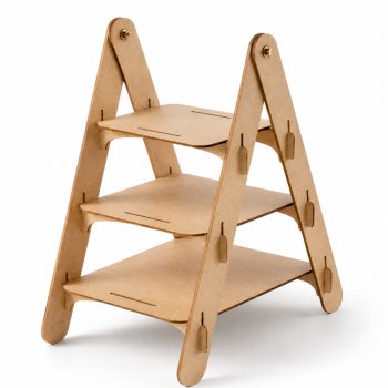 Escada Expositor de Mesa Prateleiras 3 Degraus