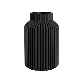 Vaso Decorativo Canelado Moderno Preto