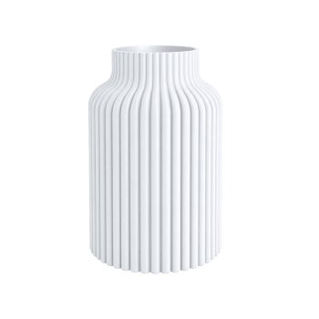 Vaso Decorativo Canelado Moderno Branco