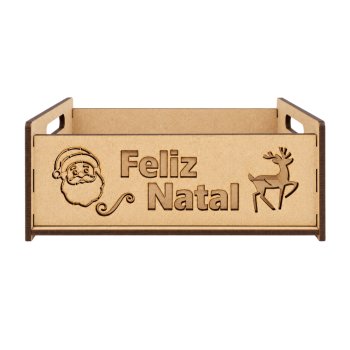 Caixinha Pequena Tema Natal com Alças Papai Noel e Rena