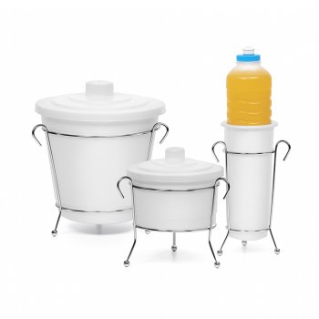 Kit Pia 3 Peças Cromo Colors - Branco