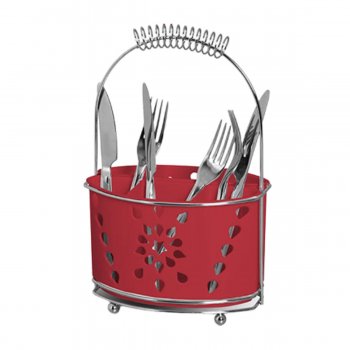 Porta Talher Mimo Duplo c/ Alça - Vermelho
