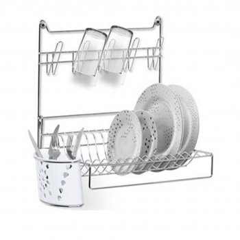 Secador Master de Parede c/ Porta Talheres e Copos - Branco