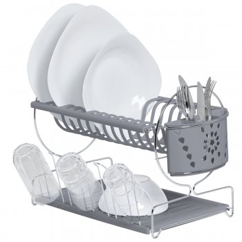 Secador Master Arame c/ Porta Talheres e Copos - Chumbo