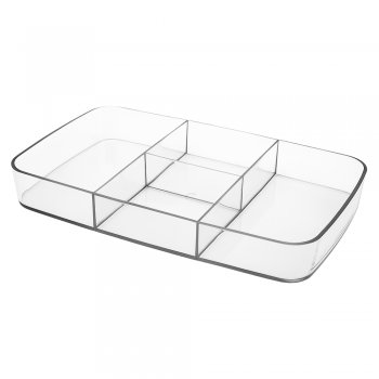 Organizador Retangular 4 Divisórias Crystal