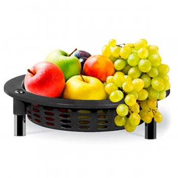 Fruteira e Organizador Redonda Mesa - Preta