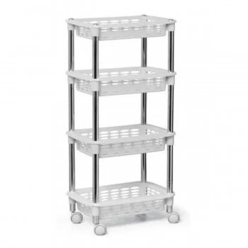 Fruteira e Organizador - Retangular 4 Andares - Branco