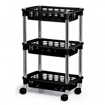 Fruteira Retangular Tripla - Preto