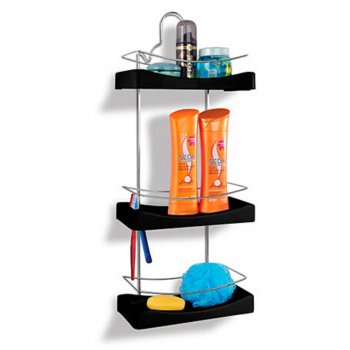 Porta Shampoo Triplo - Preto