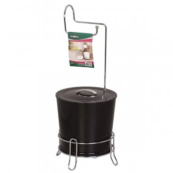 Suporte Papel Higiênico c/ Lixeira - Preto