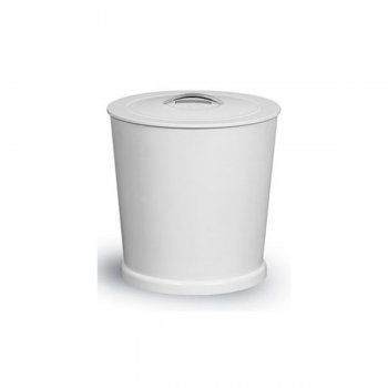 Lixeira c/ Pegador Cromado 6 Litros - Branco
