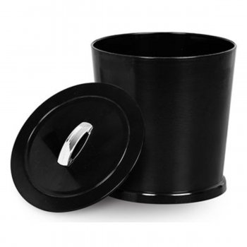 Lixeira c/ Pegador Cromado 6 Litros - Preto