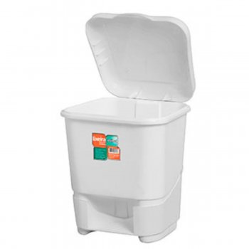 Lixeira Com Pedal 8 Litros - Branco