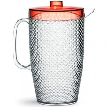 Jarra Diamante Crystal Transparente Vermelho 3L