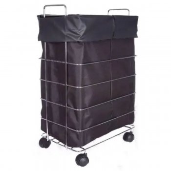 Roupeiro Retangular Preto 50L c/ Rodízios