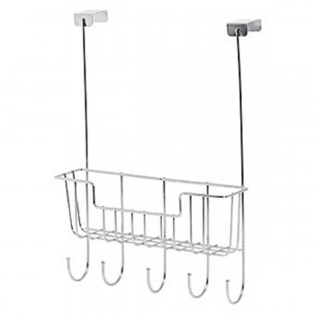 Cesto Organizador p/ Porta c/ 5 Ganchos