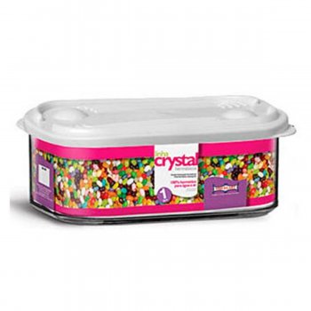 Pote Crystal Retangular “Tampa P.E” 2Litros