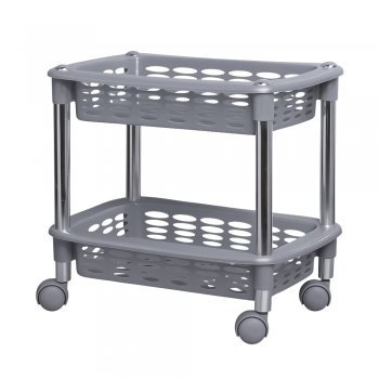 Fruteira / Organizador Cromo Colors Duplo Retangular com Rodinha - Chumbo