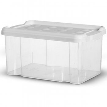 Container 6 Litros Transparente c/ Tampa Branca
