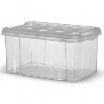 Container 6 Litros Transparente c/ Tampa Transparente