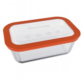 Forma Retangular Prática Marinex 750ml com Tampa Plástica