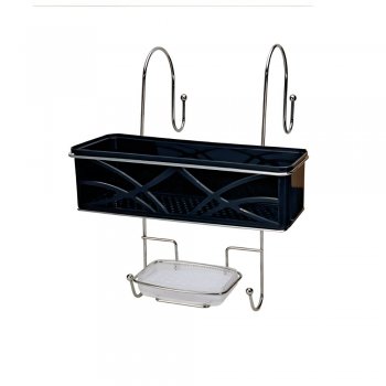Suporte Porta Shampoo/Sabonete para Box de Banheiro Preto