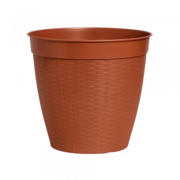 Vaso Redondo Estilo Vime Borda Reta 21L Cerâmico