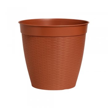 Vaso Redondo Estilo Vime Borda Reta 14,5L Cerâmico