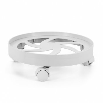 Suporte para Botijão de Gás com Rodizio Reforçado - Branco