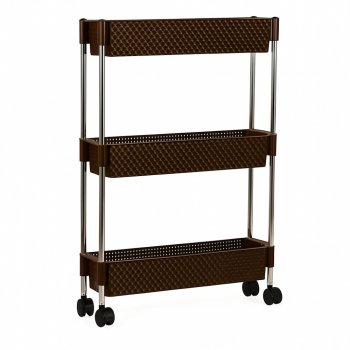 Organizador Multiuso Rattan 3 Andares - Marrom