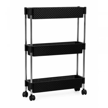 Organizador Multiuso Rattan 3 Andares - Preto