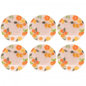 Jogo de 6 Pratos Fundos 20,5cm – Piquenique Oxford