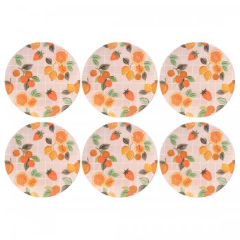 Jogo de 6 Pratos Rasos 26cm – Piquenique Oxford