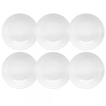 Jogo 6 Pratos Fundos Moon White 21 Cm Oxford