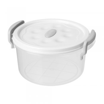 Pote Plástico Pop Redondo com Travas Laterais 600ml Branco