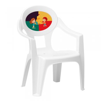 Poltrona Infantil de Personagens Label - Jogos Branca