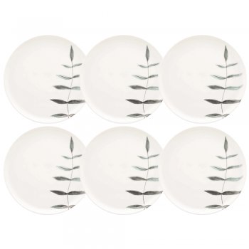 Jogo 6 Pratos Raso Flat Samambaia