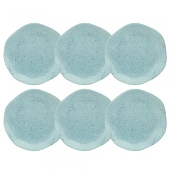 Jogo 6 Pratos de Sobremesa Ryo Blue Bay